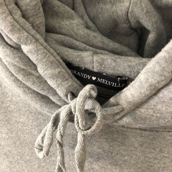 🌟BRANDY MELVILLE Oversized Grey Hoodie Sweatshirt - Picture 3 of 4